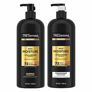 Select Accts: 2-Pc 28-Oz TRESemme Rich Moisture Shampoo & Conditioner Set $5.90 w/ S&S