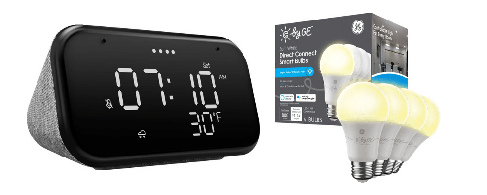 Lenovo Smart Clock + Direct Connect Smart Light Bulbs Just $29.99 After $65 Off + Free Ship