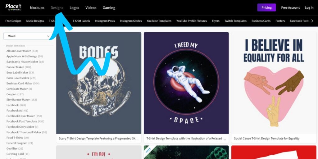 Place It Merch Design Templates Preview Tutorial place up tee design visual