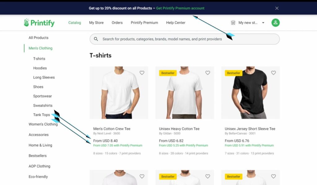 Printify Product Search With Pricing Preview Tutorial printify catalogue preview