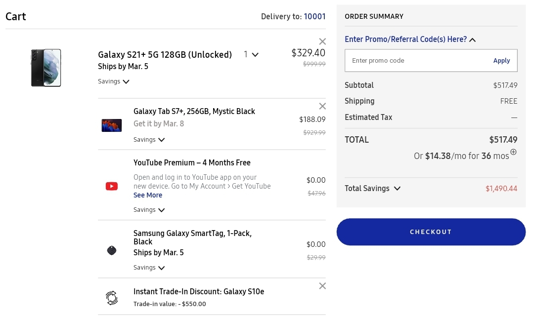 Insane Deal On S21 Lineup + Galaxy Tab S7+ 256GB Bundle $516+ ($1490 Off) + Free Shipping