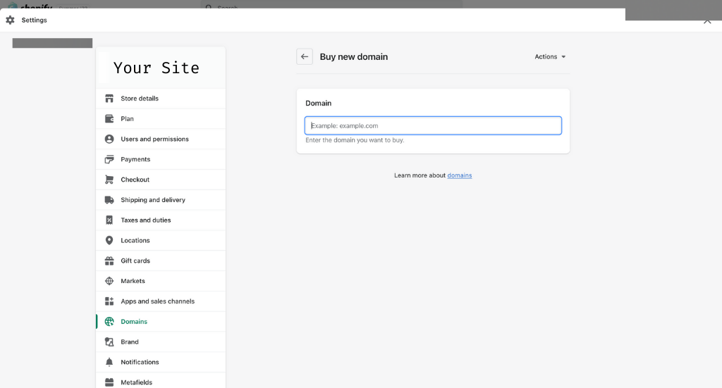 Domain Purchasing By Your Store Platform Shopify Preview Tutorial